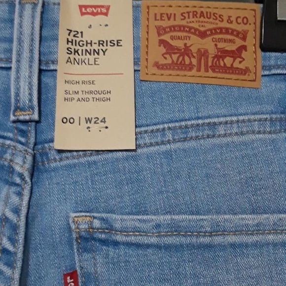 NWT Womens Levis Skinny Ankle 721 Jeans Size 24 - Picture 5 of 9